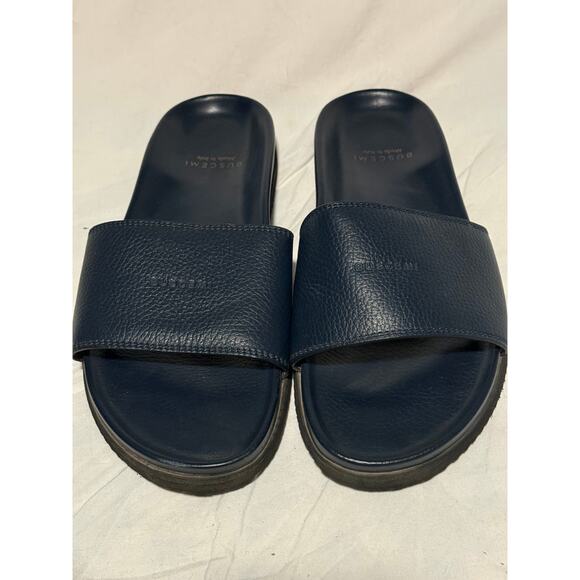 Buscemi Navy Leather Slide Sandals Vibram Sole EU 41 main image 4